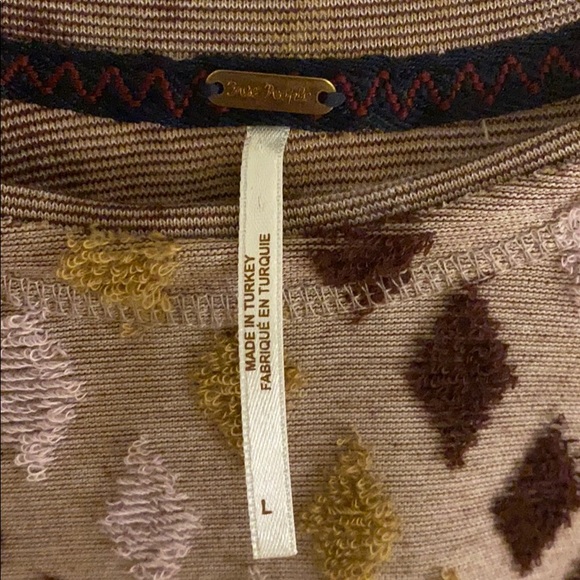 Purple and Yellow 3/4 Sleeve Free People Shirt - Picture 4 of 5